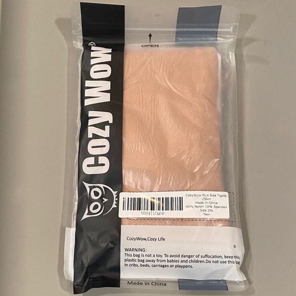 CozyWow Plus Size Tights in Nude - Picture 1 of 3
